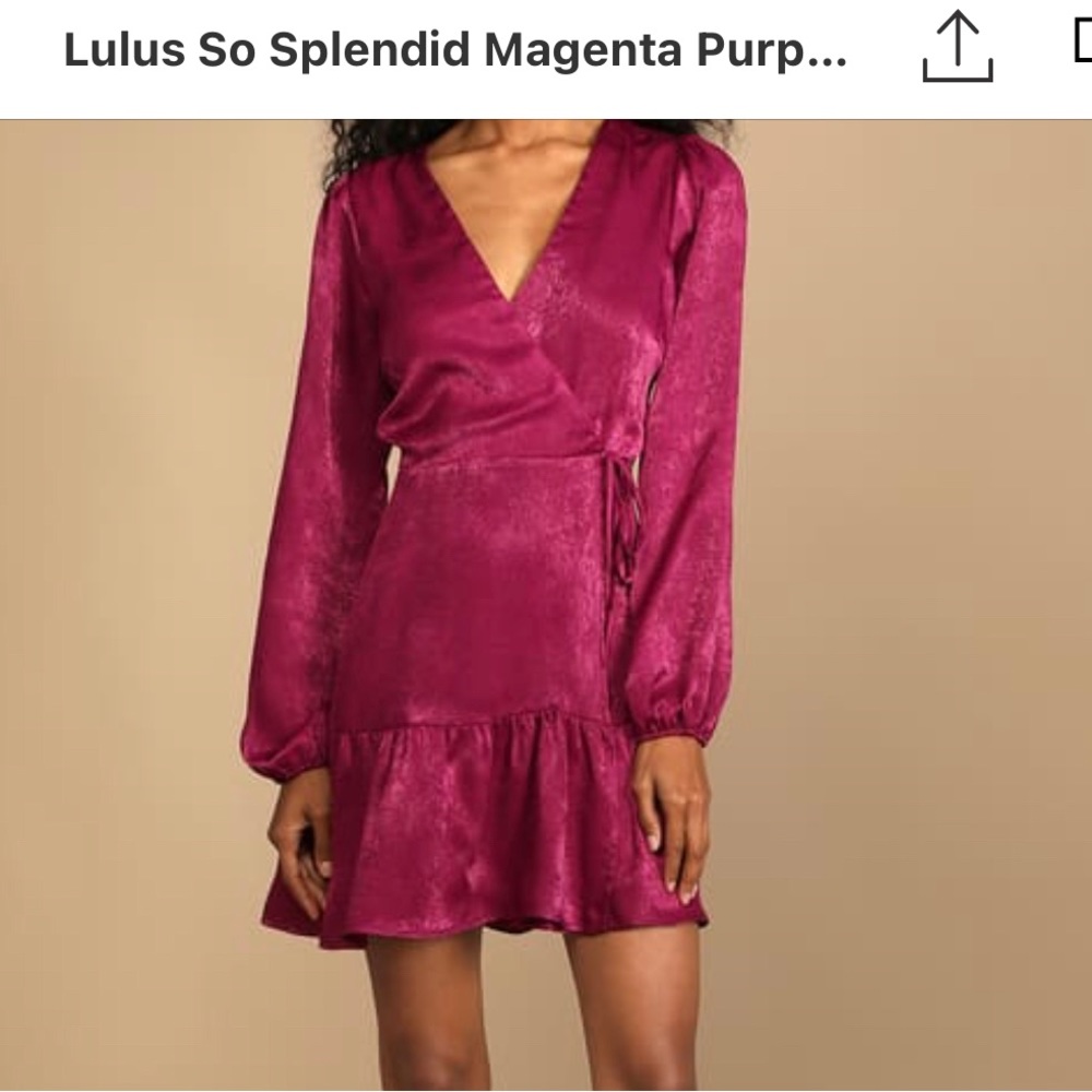 Lulus Satin Warp dress Purple Magneta Size XL - Picture 6 of 13